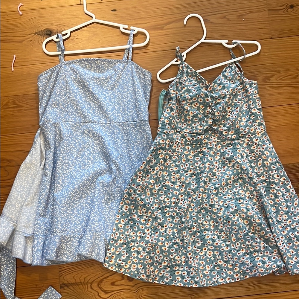 Floral and Blue Sundresses